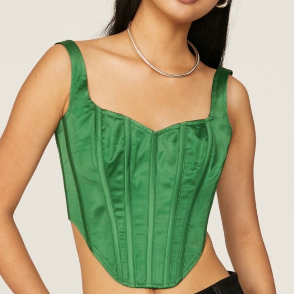 Bardot satin corset bustier